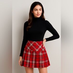 Terra Nostra Plaid Mini Skirt Red Size 8 Schoolgirl Preppy Y2K Aesthetic